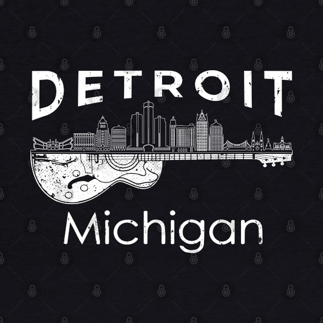 Detroit Souvenir Men Michigan Gift Music Electric Guitar by PomegranatePower